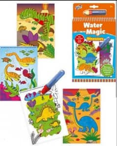 pack of 3 Magic Reusable Water Coloring Books with Markers