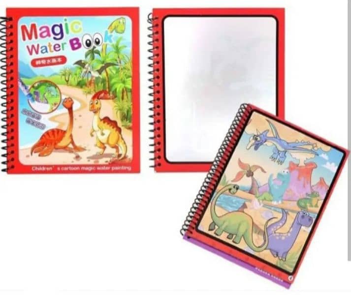pack of 3 Magic Reusable Water Coloring Books with Markers 2
