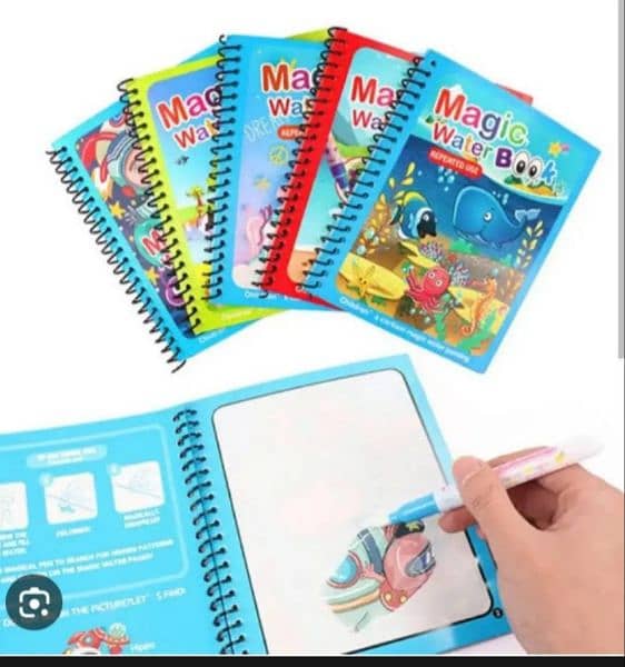 pack of 3 Magic Reusable Water Coloring Books with Markers 3