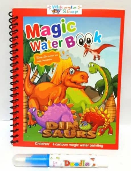 pack of 3 Magic Reusable Water Coloring Books with Markers 4
