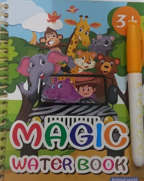 pack of 3 Magic Reusable Water Coloring Books with Markers 5