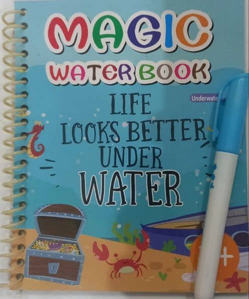 pack of 3 Magic Reusable Water Coloring Books with Markers 7