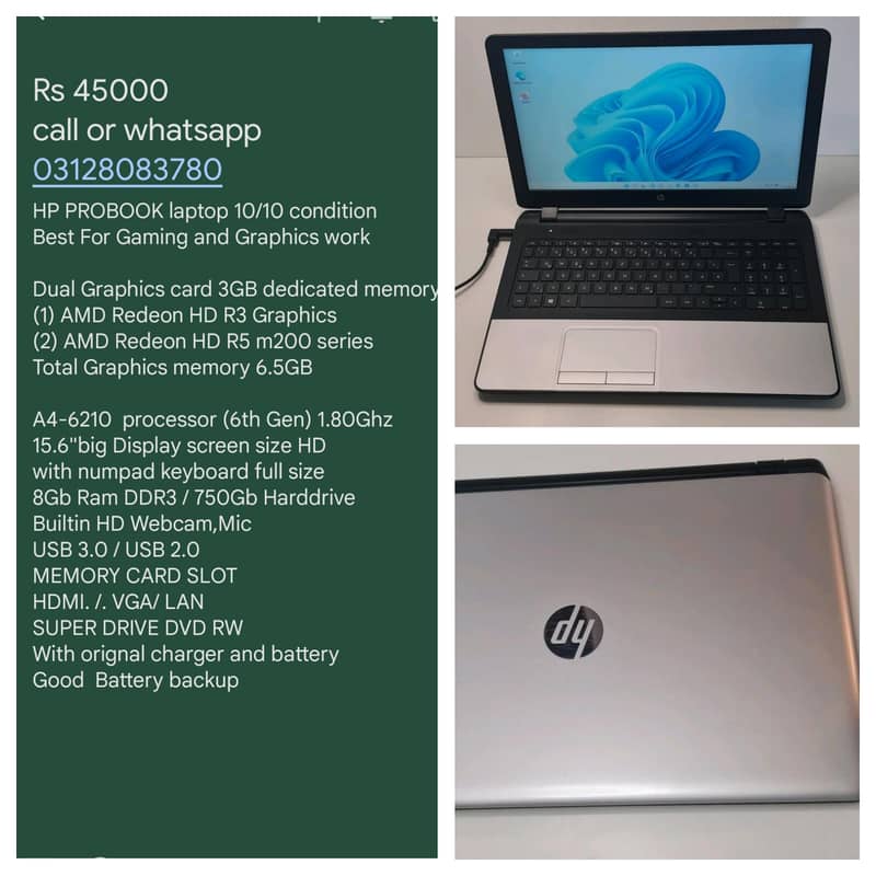 HP Gaming Laptop 6Gb Graphic card 6TH Gen 8GB Ram 500GB H 15.6"Display 4