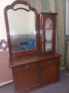 dressing table with side makeup accessories cupboard