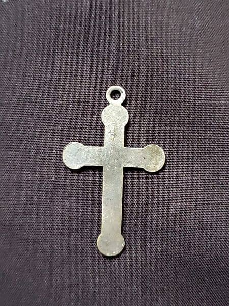 Antique large filigree cross necklace 1957 1