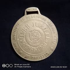 Antique Medal Silver Jubilee 1961-1986 (ICAP)