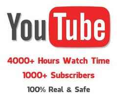 YouTube Subscribers And 4k Watch time Hour