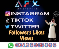 Instagram Facebook Twitter Tiktok Likes/Followers/Views/Comments