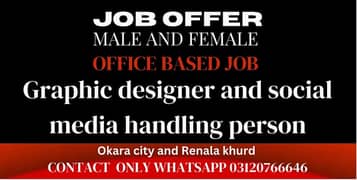 job offer Graphic designer and social media handling person