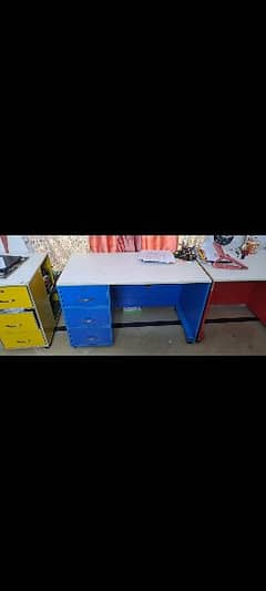 Three study tables with drawers