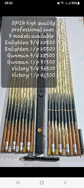 Snooker cue OMIN Victory model single piece cue available for sale. 13