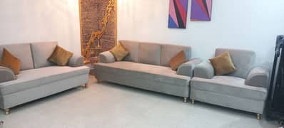 6 seater sofa set with cushions
