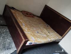 King Size wooden Bed with Mattress