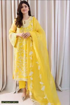 women's unstitched embroided lawn suit