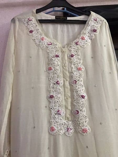 original Agha Noor brand 3 piece embroided suit. 1