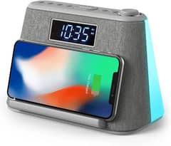 I-BOX ALARM BEDSIDE CLOCK WITH WIRELESS CHARGING