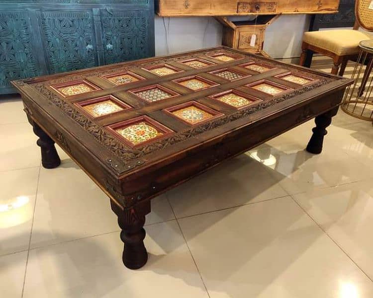 coffee tables Swati hand carved 1