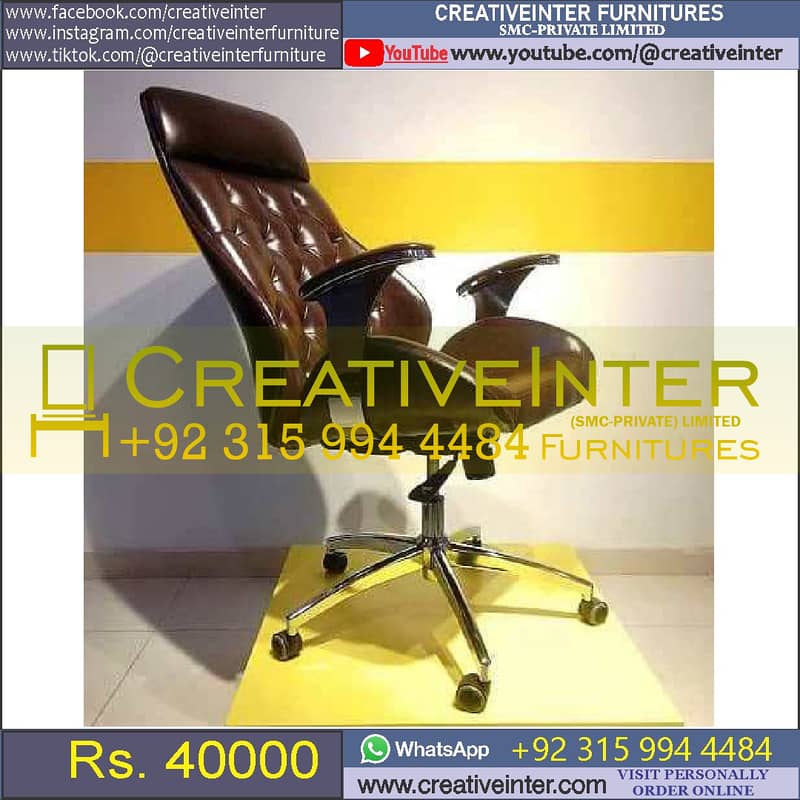 Office Executive Revolving Chair Staff Study Desk Table Manager CEO 5