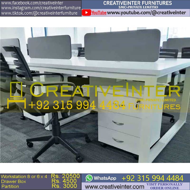 Office Executive Revolving Chair Staff Study Desk Table Manager CEO 6