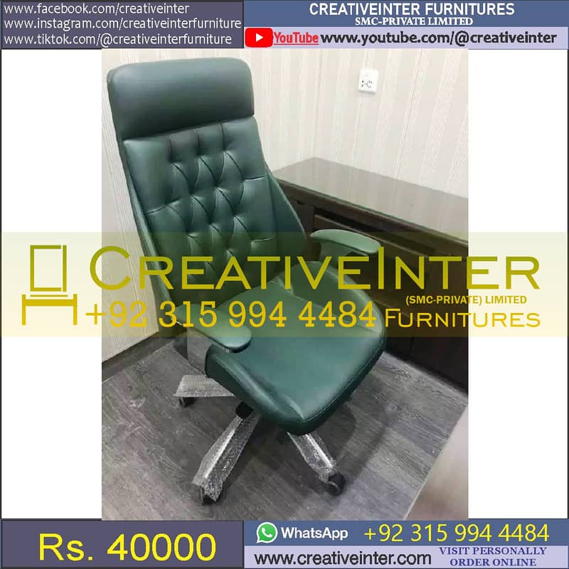 Office Executive Revolving Chair Staff Study Desk Table Manager CEO 7