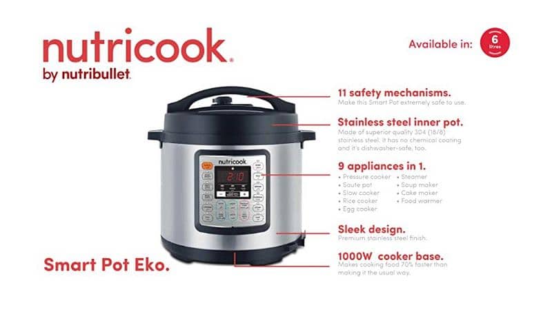 Nutricook Smart Pot Eko 6 litres 9-in-1 1000W (Brand New) 4