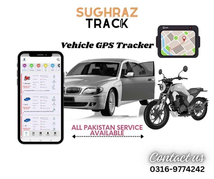 GPS Tracker for car and byke With life time app 1