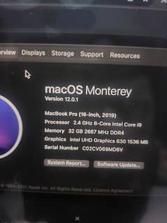 Macbook Pro 2019 | 16 inch | 512 SSD | core-i9 / 8-core | CTO version