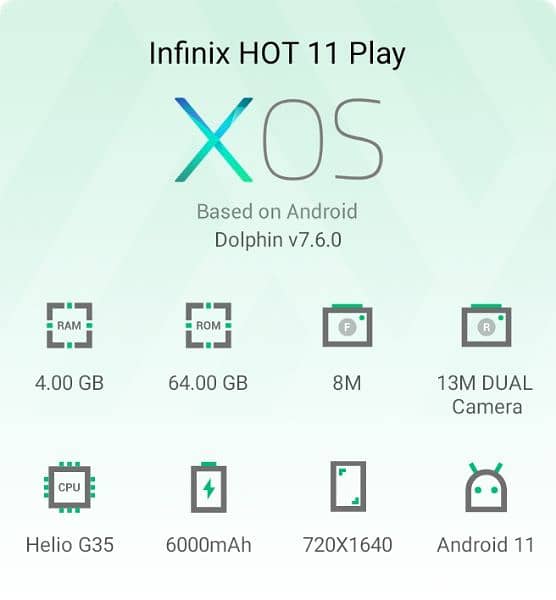 Infinix mobile hot 11 play 4gb ram 64gb memory 0