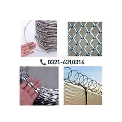 Chain link fence Razor wire Barbed wire security wire weld mesh jali