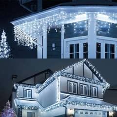 BIG HOUSE ICICLE CHRISTMAS OUTDOOR LIGHTS 56 FEET