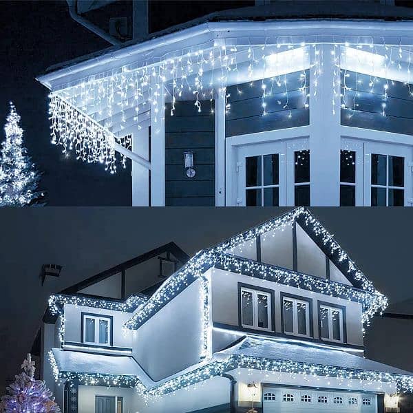 BIG HOUSE ICICLE CHRISTMAS OUTDOOR LIGHTS 56 FEET 0