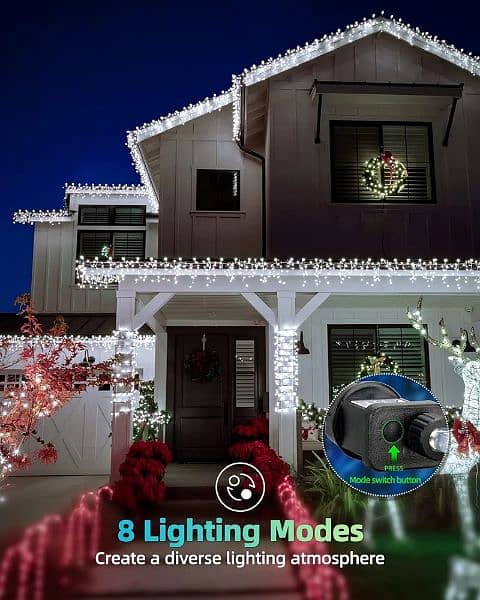 BIG HOUSE ICICLE CHRISTMAS OUTDOOR LIGHTS 56 FEET 1