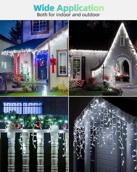 BIG HOUSE ICICLE CHRISTMAS OUTDOOR LIGHTS 56 FEET 5