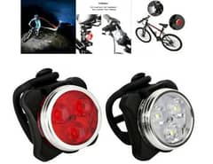 2pcs Bike Light Set Usb Rechargeable Bicycle Headlight