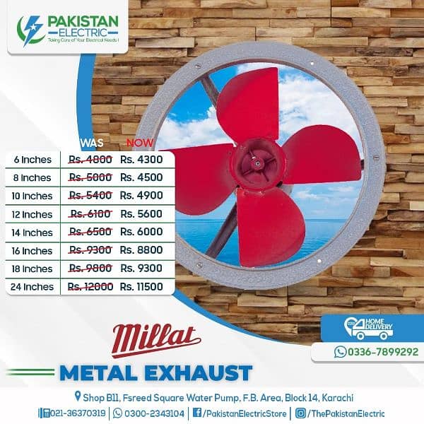 Metal Exhaust | Millat Fan | 6" To 24" 0