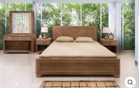 double bed/king size bed/shesham wooden bed/bed side table/bedset