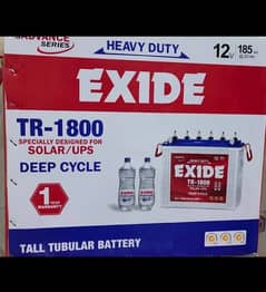 exide tr-1800 185ah tubular battery