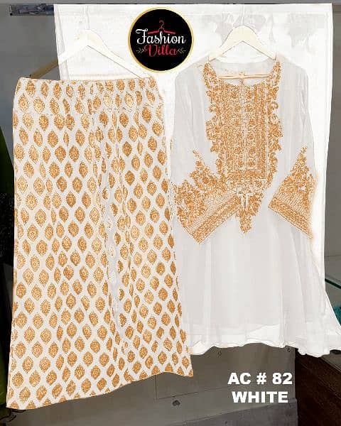 Shirt Embroidery  With Printed Trouser And Dupatta 3Pc 3