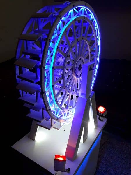 Handcrafted Cardboard Ferris Wheel with Lights and Sound System 3