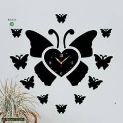 Beautiful Butterfly Art MDF Wood Wall Clock