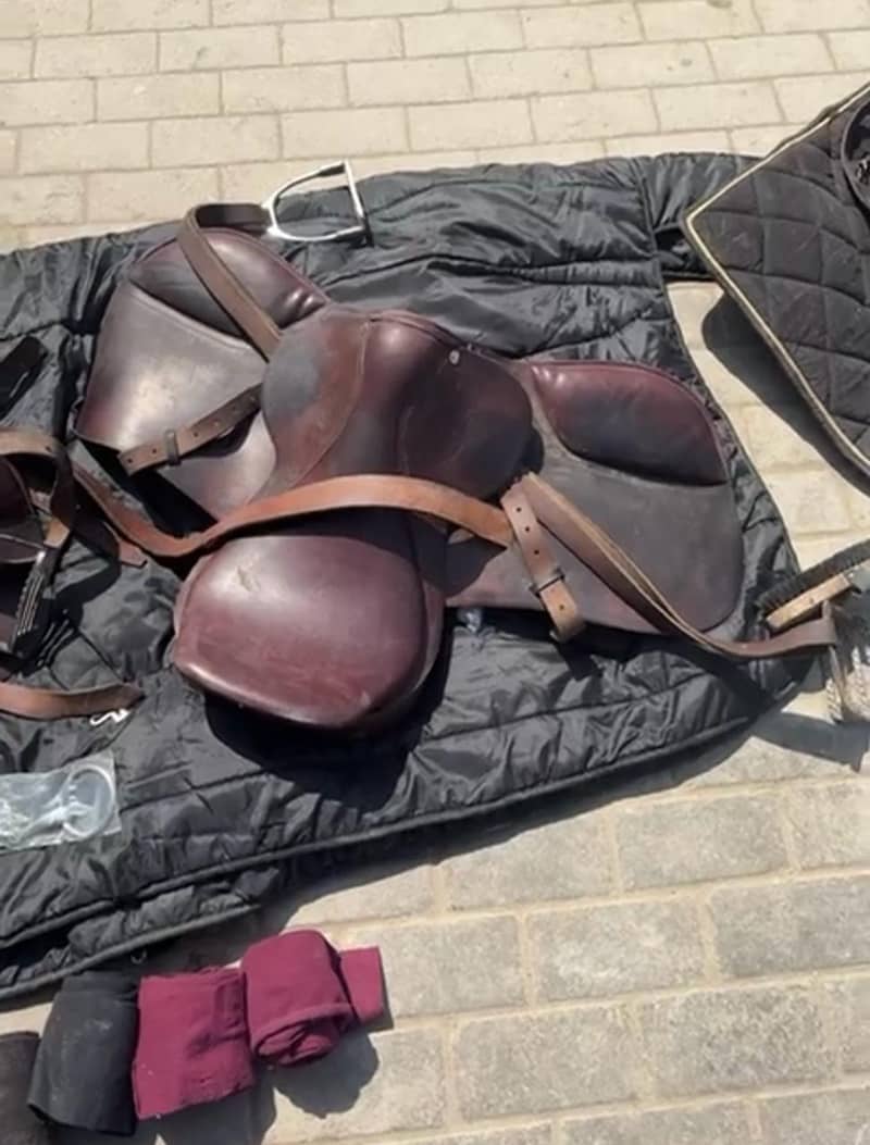 best Horse Riding polo Saddle Seat full Leather with acessories 6