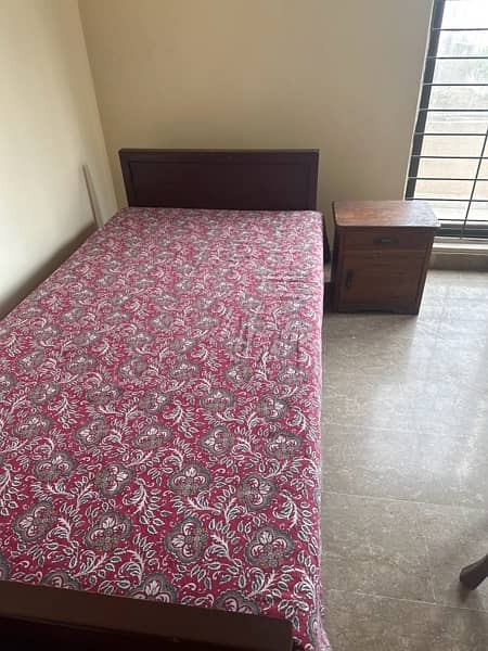 Single bed with side table for sale 0