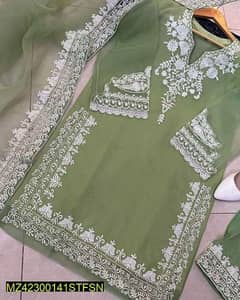 organza embroidered suit