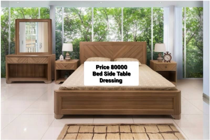 wooden bed/poshish bedset/king size bed/bed with side table 1