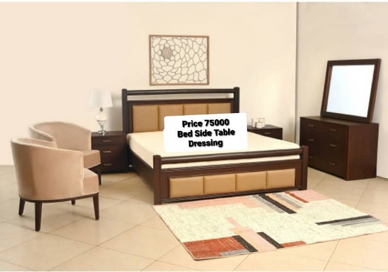 wooden bed/poshish bedset/king size bed/bed with side table 15