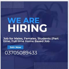 Job for Males, Females, Students (Part time, Full time Home Based Job