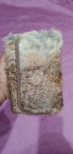 Lady Fashion real rabbit fur clutch wallet bags women