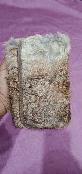 Lady Fashion real rabbit fur clutch wallet bags women 0