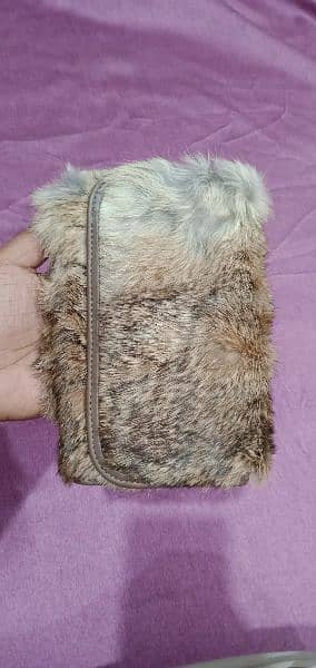 Lady Fashion real rabbit fur clutch wallet bags women 1