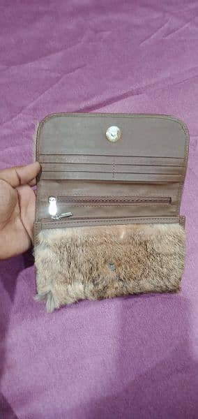 Lady Fashion real rabbit fur clutch wallet bags women 3